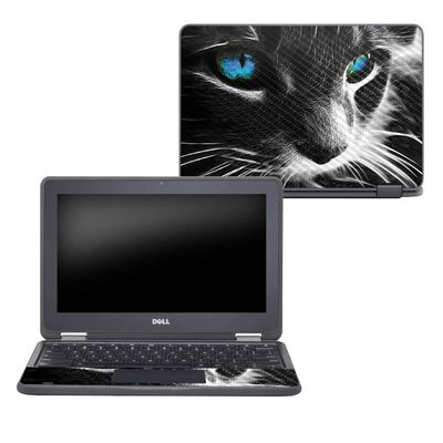 MightySkins Carbon Fiber Skin for Dell Chromebook 11" 3189 - Cat | Protective, Durable Textured Carbon Fiber Finish | Easy to Apply, Remove, and Change Styles | Made in The USA