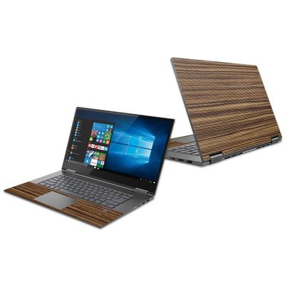 MightySkins Carbon Fiber Skin for Lenovo Yoga 730 13" (2018) - Dark Zebra Wood | Protective, Durable Textured Carbon Fiber Finish | Easy to Apply, Remove, and Change Styles | Made in The USA