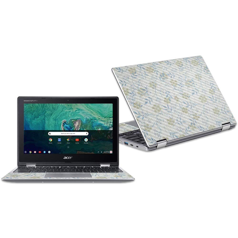 MightySkins Carbon Fiber Skin for Acer Chromebook Spin 11" CP311 - Jasmine | Protective, Durable Textured Carbon Fiber Finish | Easy to Apply, Remove, and Change Styles | Made in The USA