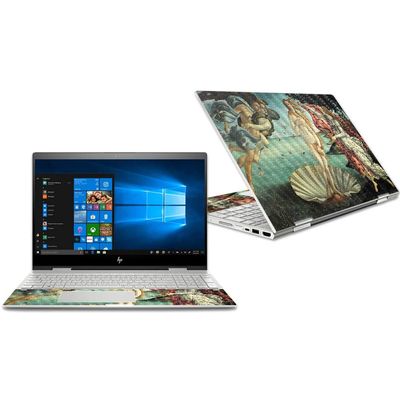 MightySkins Carbon Fiber Skin for HP Envy X360 Convertible 15" (2018) - Birth of Venus | Protective, Durable Textured Carbon Fiber Finish | Easy to Apply, Remove | Made in The USA