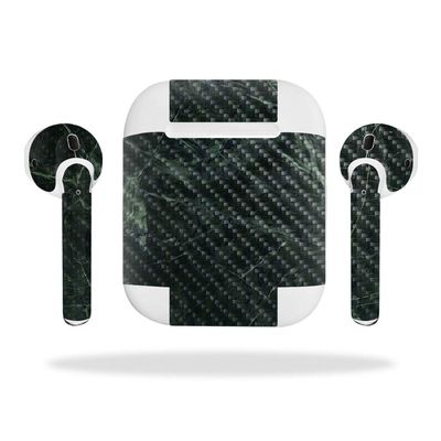 MightySkins Carbon Fiber Skin for Apple Airpods - Abstract Wood | Protective, Durable Textured Carbon Fiber Finish | Easy to Apply, Remove, and Change Styles | Made in The USA