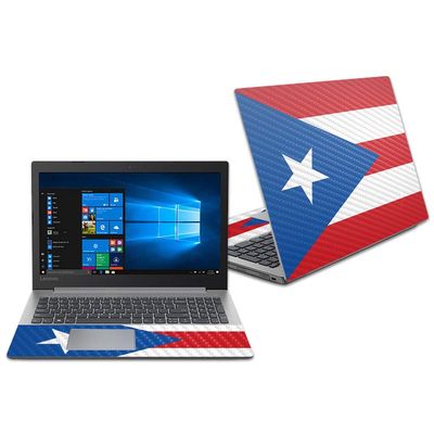 MightySkins Carbon Fiber Skin for Lenovo Ideapad 330 15" (2018) - Puerto Rica Flag | Protective, Durable Textured Carbon Fiber Finish | Easy to Apply, Remove, and Change Styles | Made in The USA