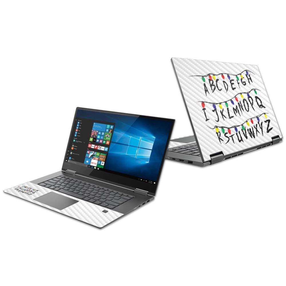 MightySkins Carbon Fiber Skin for Lenovo Yoga 730 15" (2018) - Stranger Alphabet,Protective, Durable Textured Carbon Fiber Finish,Easy to Apply, Remove, and Change Styles,