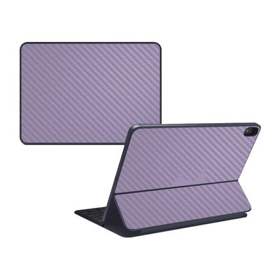 MightySkins Carbon Fiber Skin for Apple iPad Pro Smart Keyboard 11" (2018) - Solid Lavender - Protective, Durable Textured Carbon Fiber Finish - Easy to Apply, Remove - Made in The USA