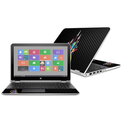 MightySkins Carbon Fiber Skin for HP Pavilion X360 15.6" (2016) - Space Poster | Protective, Durable Textured Carbon Fiber Finish | Easy to Apply, Remove, and Change Styles | Made in The USA