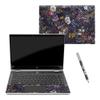 MightySkins Carbon Fiber Skin for Pavilion X360 14" (2018) - Midnight Blossom | Protective, Durable Textured Carbon Fiber Finish | Easy to Apply, Remove, and Change Styles | Made in The USA view 1