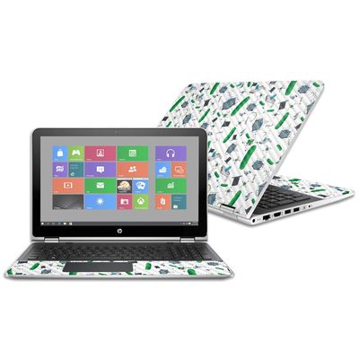 MightySkins Carbon Fiber Skin for HP Pavilion X360 15.6" (2016) - Science Cartoon | Protective, Durable Textured Carbon Fiber Finish | Easy to Apply, Remove, and Change Styles | Made in The USA