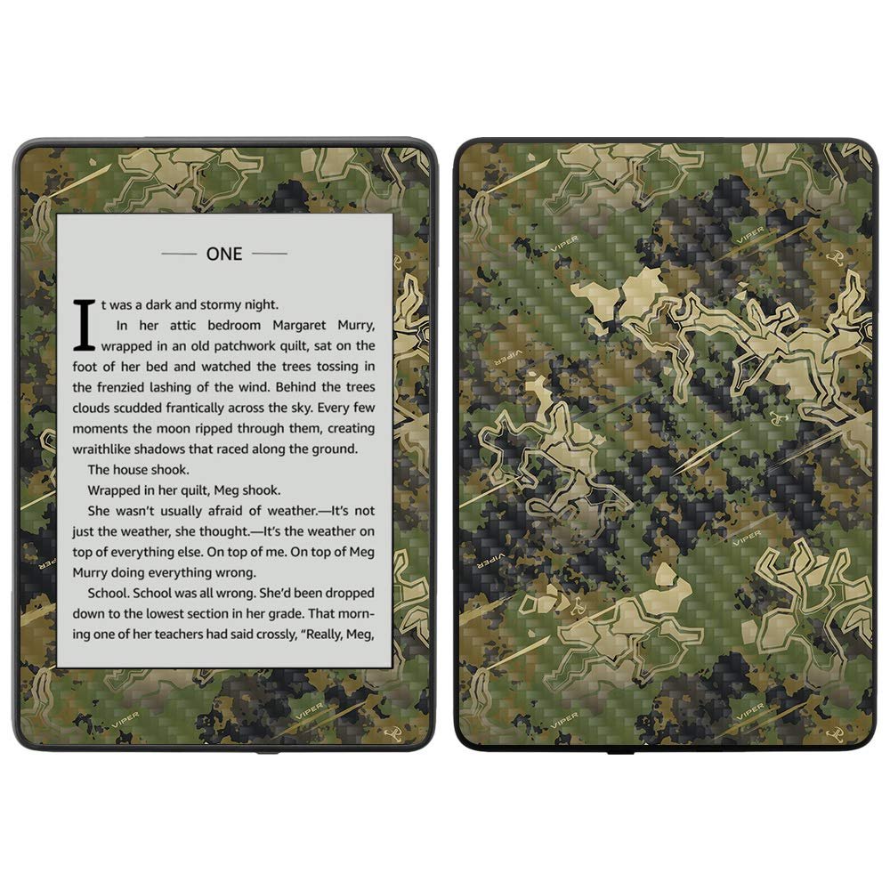 MightySkins Carbon Fiber Skin for Amazon Kindle Paperwhite 2018 (Waterproof Model) - Artic Camo | Protective, Durable Textured Carbon Fiber Finish | Easy to Apply, Remove| Made in The USA