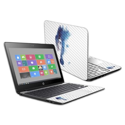 MightySkins Carbon Fiber Skin for HP Chromebook 11 G5 11.6" - Blue Scales | Protective, Durable Textured Carbon Fiber Finish | Easy to Apply, Remove, and Change Styles | Made in The USA
