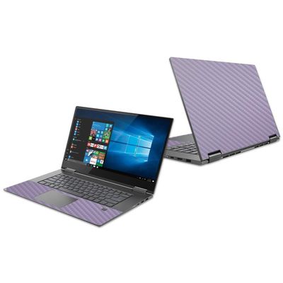 MightySkins Carbon Fiber Skin for Lenovo Yoga 730 15" (2018) - Solid Lavender,Protective, Durable Textured Carbon Fiber Finish,Easy to Apply, Remove, and Change Styles,