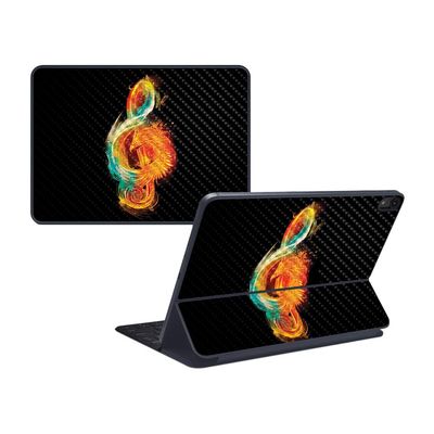 MightySkins Carbon Fiber Skin for Apple iPad Pro Smart Keyboard 11" (2018) - Music Reborn - Protective, Durable Textured Carbon Fiber Finish - Easy to Apply and Change Styles - Made in The USA