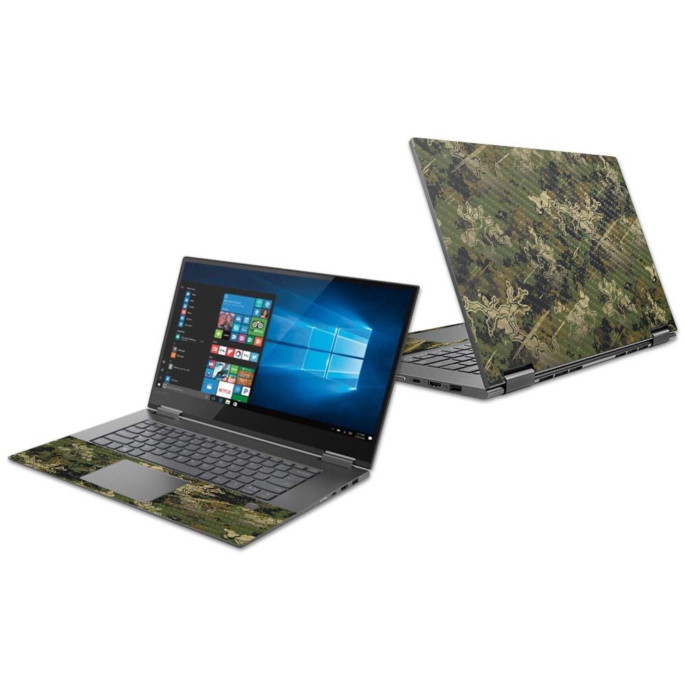 MightySkins Carbon Fiber Skin for Lenovo Yoga 730 13" (2018) - Viper Woodland | Protective, Durable Textured Carbon Fiber Finish | Easy to Apply, Remove, and Change Styles | Made in The USA