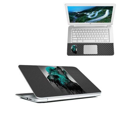 MightySkins Carbon Fiber Skin for HP Chromebook 14" (2018) - Blue Reborn | Protective, Durable Textured Carbon Fiber Finish | Easy to Apply, Remove, and Change Styles | Made in The USA