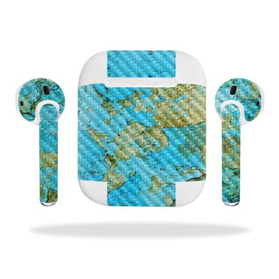 MightySkins Carbon Fiber Skin for Apple Airpods - Abstract Wood | Protective, Durable Textured Carbon Fiber Finish | Easy to Apply, Remove, and Change Styles | Made in The USA