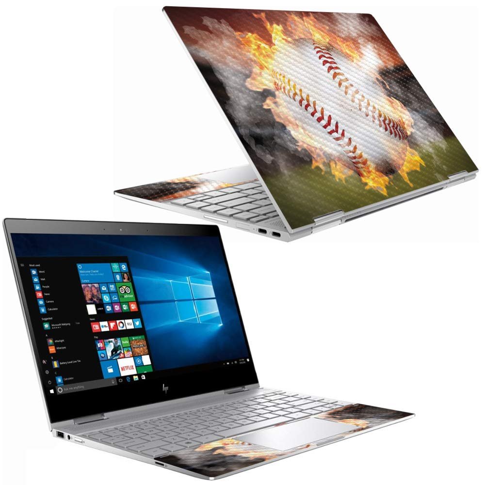 MightySkins Carbon Fiber Skin for HP Spectre X360 13" (2018) - Fastball | Protective, Durable Textured Carbon Fiber Finish | Easy to Apply, Remove, and Change Styles | Made in The USA