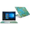 MightySkins Carbon Fiber Skin for HP Envy X360 Convertible 15" (2018) - Teal Marble | Protective, Durable Textured Carbon Fiber Finish | Easy to Apply, Remove | Made in The USA view 1