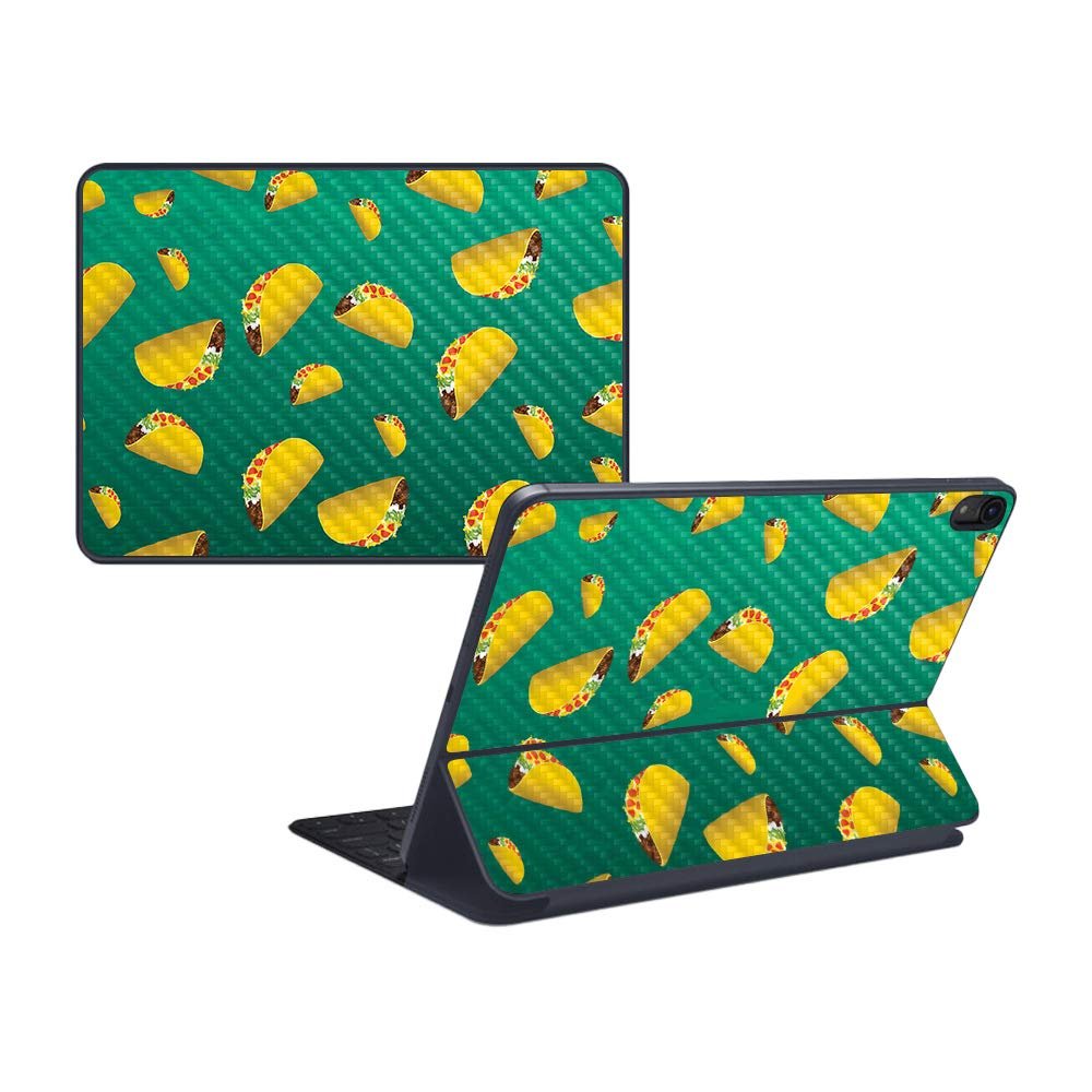 MightySkins Carbon Fiber Skin for Apple iPad Pro Smart Keyboard 11" (2018) - Tacos - Protective, Durable Textured Carbon Fiber Finish - Easy to Apply, Remove, and Change Styles - Made in The USA