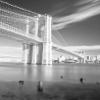 Posterazzi PDXFAF1388SMALL Brooklyn Bridge Black and White Photo Print, 18 x 24, Multi view 1
