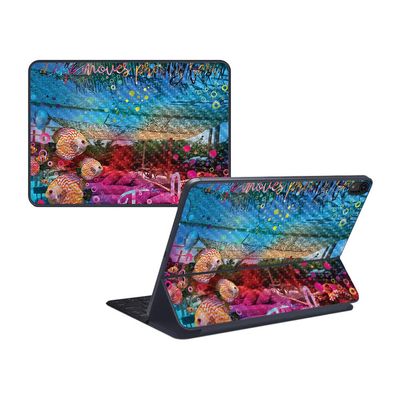 MightySkins Carbon Fiber Skin for Apple iPad Pro Smart Keyboard 11" (2018) - Tropical Resort - Protective, Durable Textured Carbon Fiber Finish - Easy to Apply, Remove - Made in The USA