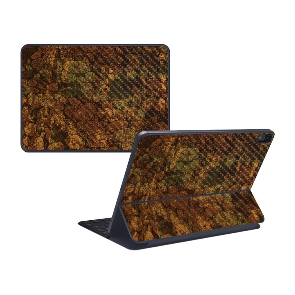 MightySkins Carbon Fiber Skin for Apple iPad Pro Smart Keyboard 11" (2018) - River Stones - Protective, Durable Textured Carbon Fiber Finish - Easy to Apply and Change Styles - Made in The USA