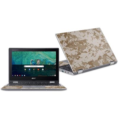 MightySkins Carbon Fiber Skin for Acer Chromebook Spin 11" CP311 - Desert Camo | Protective, Durable Textured Carbon Fiber Finish | Easy to Apply, Remove, and Change Styles | Made in The USA