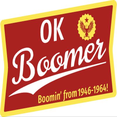 OK Boomer, RED, Yellow, Boomer, car Window, Funny, Humorous, Joke, I Make Decals, 3.2 inch high, 6 inch Wide, Phone, Tool, Lunch, Box, Vinyl, Decal, Sticker