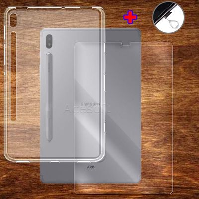 2in1 Explosion-Proof Tempered Glass Screen Protector Film + Crystal Shock Absorption Protective Case Cover Compatible with Samsung Galaxy Tab S6 10.5" SM-T860 Tablet