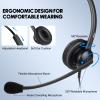 2.5mm Phone Headset for Office Landline Corded Telephone Headset with Noise Cancelling Microphone Wired Call Center Headphones for Panasonic KX-TGEA20 KX-TCA430 KX-TGE433 Cisco 303G 508G Uniden Vtech view 3