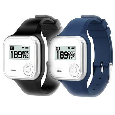 2pcs Silicone Watchband Adjustable Replacement Wristband Compatible with GolfBuddy Voice/Voice 2 Golf Rangefinder (Black_Navy Blue)