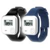 2pcs Silicone Watchband Adjustable Replacement Wristband Compatible with GolfBuddy Voice/Voice 2 Golf Rangefinder (Black_Navy Blue) view 1