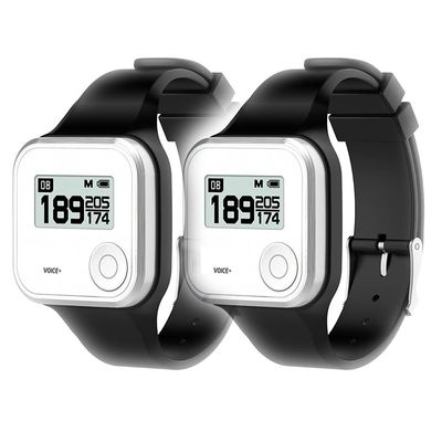 2pcs Silicone Watchband Adjustable Replacement Wristband Compatible with GolfBuddy Voice/Voice 2 Golf Rangefinder (Black_Black)