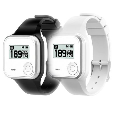 2pcs Silicone Watchband Adjustable Replacement Wristband Compatible with GolfBuddy Voice/Voice 2 Golf Rangefinder (Black_White)