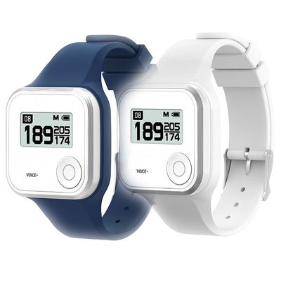 2pcs Silicone Watchband Adjustable Replacement Wristband Compatible with GolfBuddy Voice/Voice 2 Golf Rangefinder (Navy Blue_White)