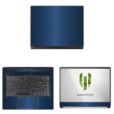 Decalrus - Protective Decal for MSI WS65 9TM-857 Mobile Workstation (15.6" Screen) Laptop Blue Texture Brushed Aluminum Skin case Cover wrap BAmsiWS65_9tmBlue