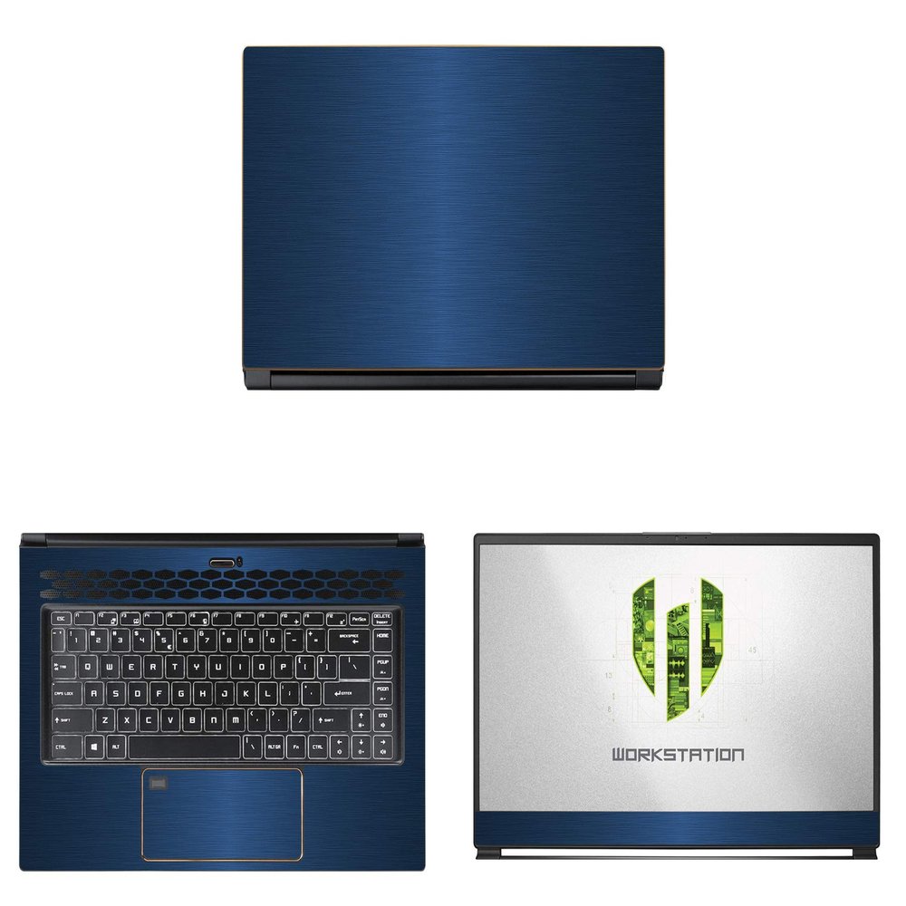 Decalrus - Protective Decal for MSI WS65 9TM-857 Mobile Workstation (15.6" Screen) Laptop Blue Texture Brushed Aluminum Skin case Cover wrap BAmsiWS65_9tmBlue
