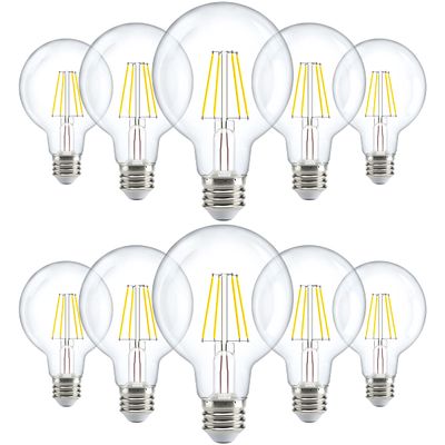 Sunco 10 Pack G25 LED Light Bulb, Globe, E26, 5W=60W, 3000K Warm White