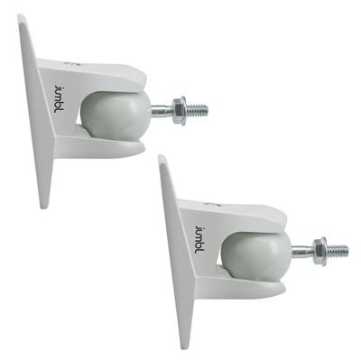 Jumbl SINSB7W ProGrip Ultra Stainless Steel Speaker Wall Mount Bracket White, Pair of 2 - Thread Size: 1/4-20 - Holds up to 10 Lbs