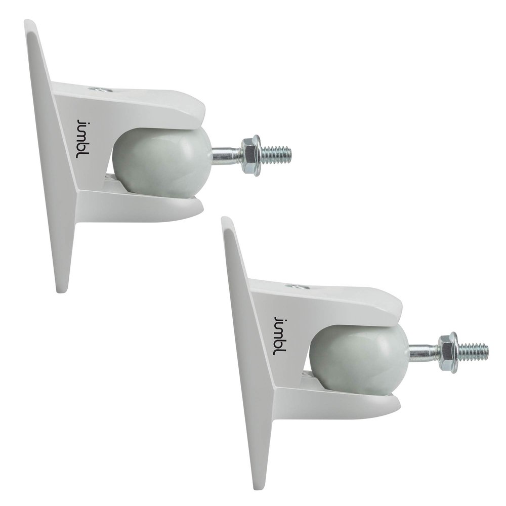 Jumbl SINSB7W ProGrip Ultra Stainless Steel Speaker Wall Mount Bracket White, Pair of 2 - Thread Size: 1/4-20 - Holds up to 10 Lbs
