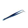O'Creme Curved Tweezers Fine-Point Stainless Steel 6.25 Inch Blue view 1