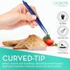 O'Creme Curved Tweezers Fine-Point Stainless Steel 6.25 Inch Blue view 2