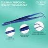 O'Creme Curved Tweezers Fine-Point Stainless Steel 6.25 Inch Blue view 4