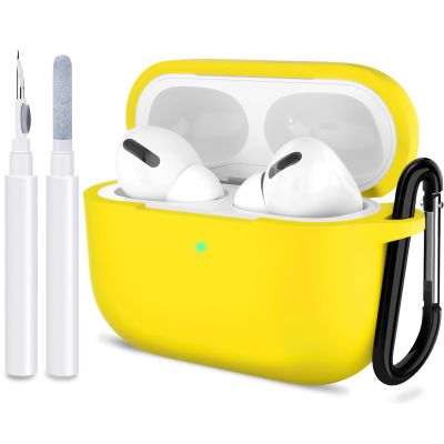 ATUAT for AirPods Pro 1st/2nd Generation Case Cover, Protective Silicone Skin Accessories with Keychain for Women Men for Apple AirPods Pro 2019/2022 Charging Case,Front LED Visible-Yellow