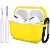 ATUAT for AirPods Pro 1st/2nd Generation Case Cover, Protective Silicone Skin Accessories with Keychain for Women Men for Apple AirPods Pro 2019/2022 Charging Case,Front LED Visible-Yellow view 1