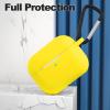 ATUAT for AirPods Pro 1st/2nd Generation Case Cover, Protective Silicone Skin Accessories with Keychain for Women Men for Apple AirPods Pro 2019/2022 Charging Case,Front LED Visible-Yellow view 2