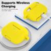 ATUAT for AirPods Pro 1st/2nd Generation Case Cover, Protective Silicone Skin Accessories with Keychain for Women Men for Apple AirPods Pro 2019/2022 Charging Case,Front LED Visible-Yellow view 3