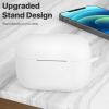 ATUAT for AirPods Pro 1st/2nd Generation Case Cover, Protective Silicone Skin Accessories with Keychain for Women Men for Apple AirPods Pro 2019/2022 Charging Case,Front LED Visible-White view 2