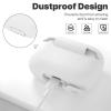 ATUAT for AirPods Pro 1st/2nd Generation Case Cover, Protective Silicone Skin Accessories with Keychain for Women Men for Apple AirPods Pro 2019/2022 Charging Case,Front LED Visible-White view 4