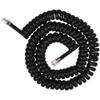 3.7 m / 12' Coil Handset Phone Line Cord - with Connections, Black view 1