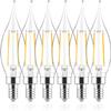 60W Equivalent Dimmable LED Chandelier Bulb - 4.5W 2700K Soft White Vintage Filament Candle Bulb, E12 Candelabra Base, 6 Pack view 1
