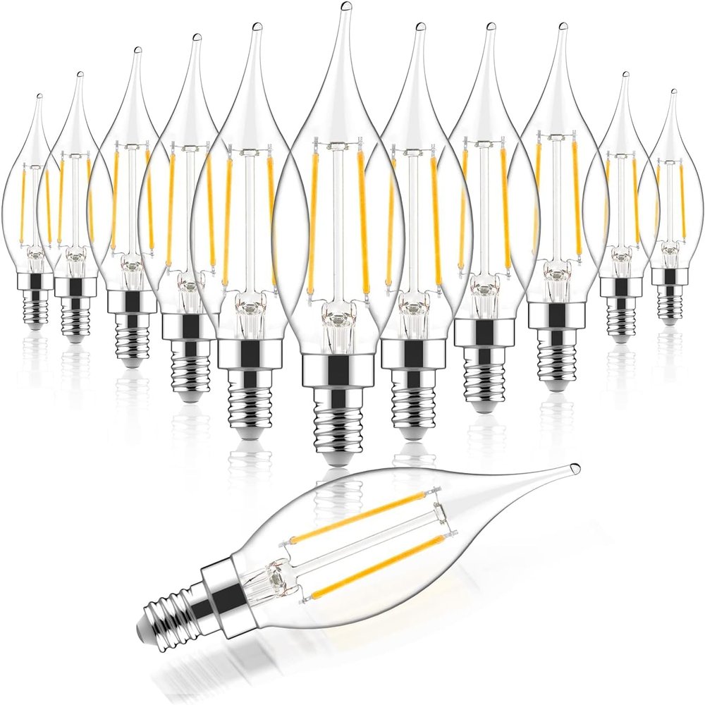 Sengled E12 Candelabra Bulb 60W Equivalent LED Chandelier Light Bulbs, 5W Dimmable E12 LED Bulb, 2700K Soft White 450LM Candelabra Base, Flame Tip Candle Light Bulbs, 12 Packs